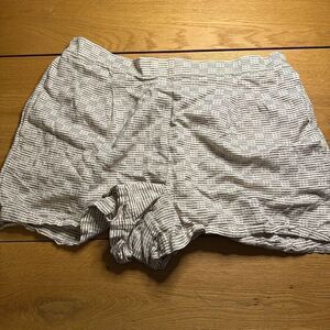 Madewell linen creme brown pull on shorts xl